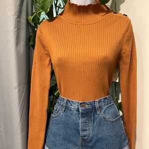 Fashion Nova Ribbed Mock Neck Top
